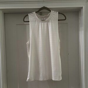 Zyia Active Muscle Tank with Pin Dots | White | Size L